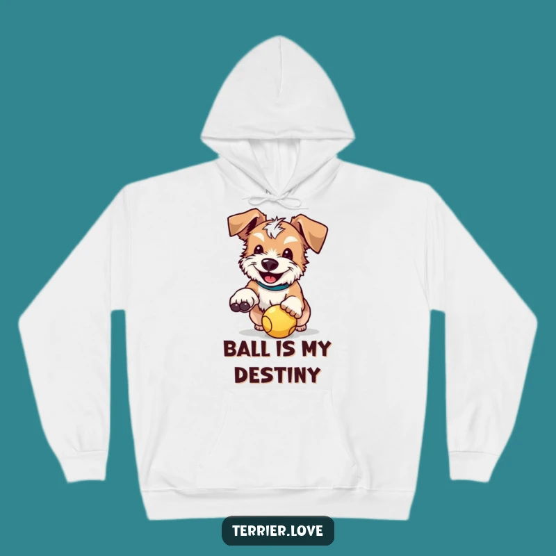 Cozy Funny Terrier Hoodie: Floppy Ears, Ball Catcher, Warm Dog Gift