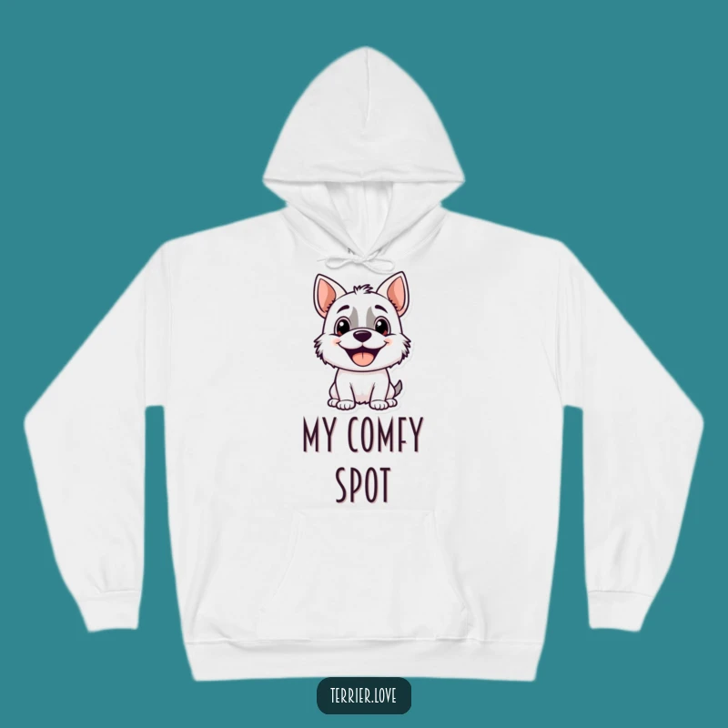 Cozy Funny Terrier Hoodie: Happy Panting Dog Snuggles, Ultimate Gift