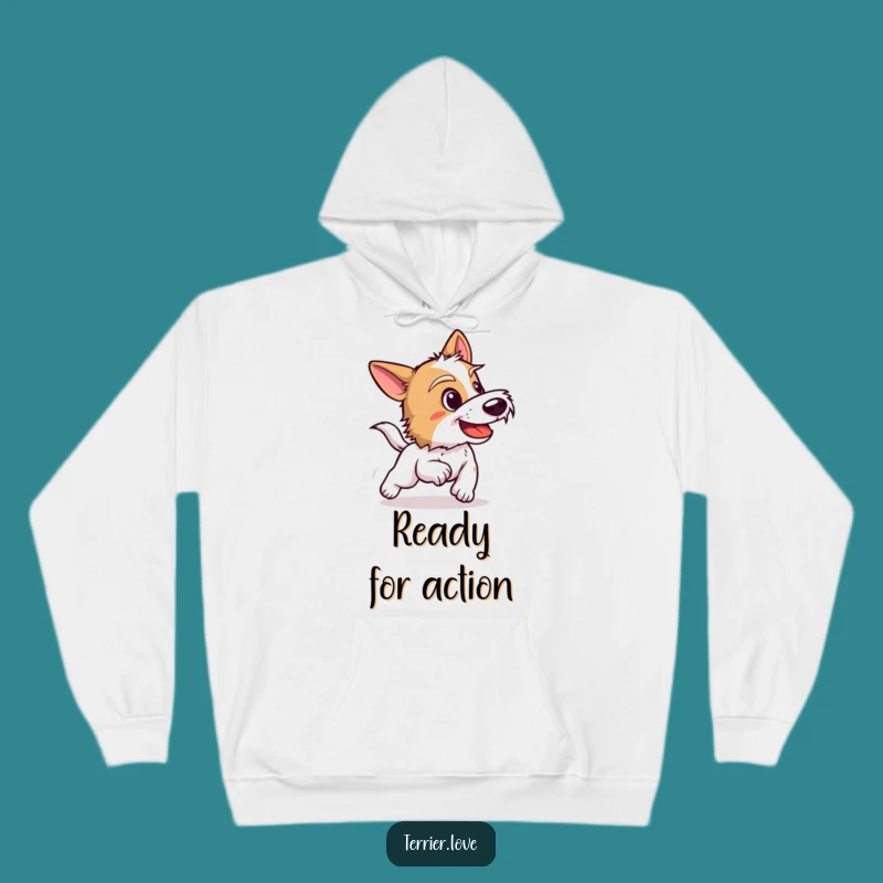Cozy Funny Terrier Hoodie: Playful Barking Dog Comfort, Chase Gift
