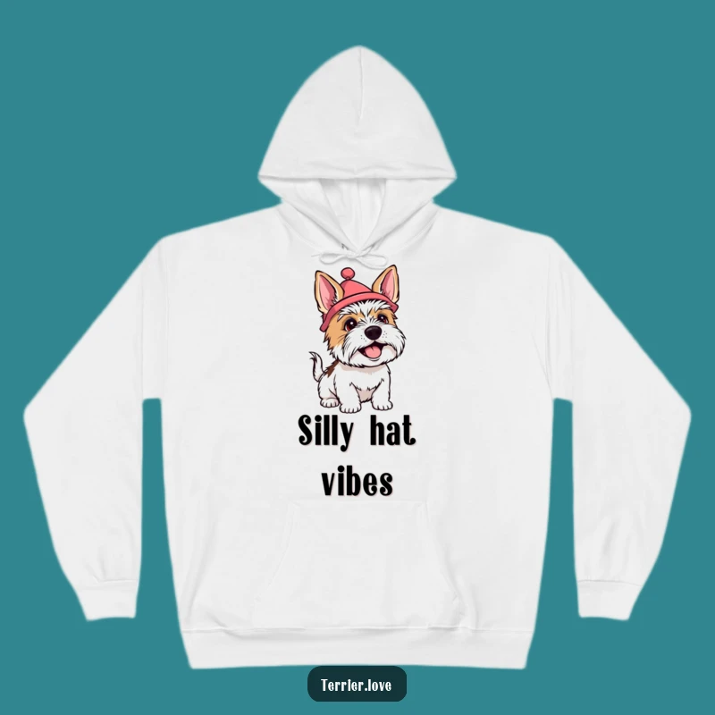 Cozy Funny Terrier Silly Hat Hoodie - Warm & Cheerful Dog Gift