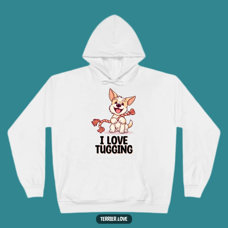 Funny Cheerful Terrier Wagging Tail Hoodie: Cozy Smiles
