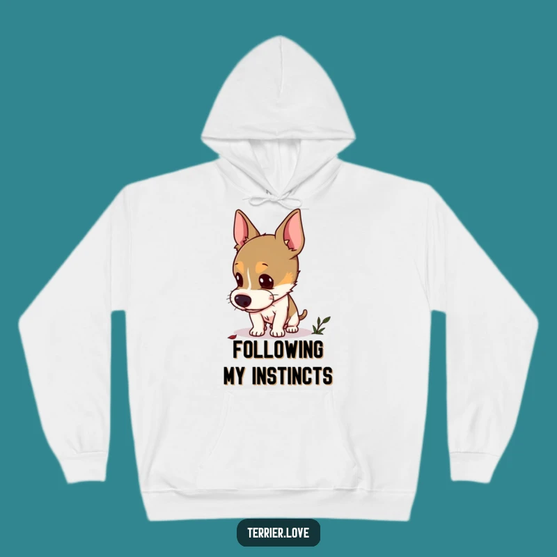 Funny Curious Terrier Hoodie: Cozy & Investigative Dog Apparel