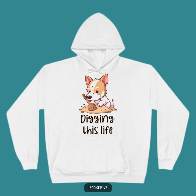 Funny Digging Terrier Hoodie - Cozy & Hilarious Dog Lover Gift!