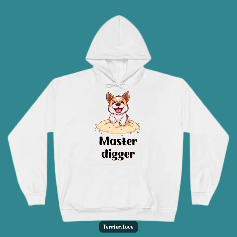 Funny Digging Terrier Hoodie - Grinning Pup Sweatshirt, Cozy Pet Owner Gift