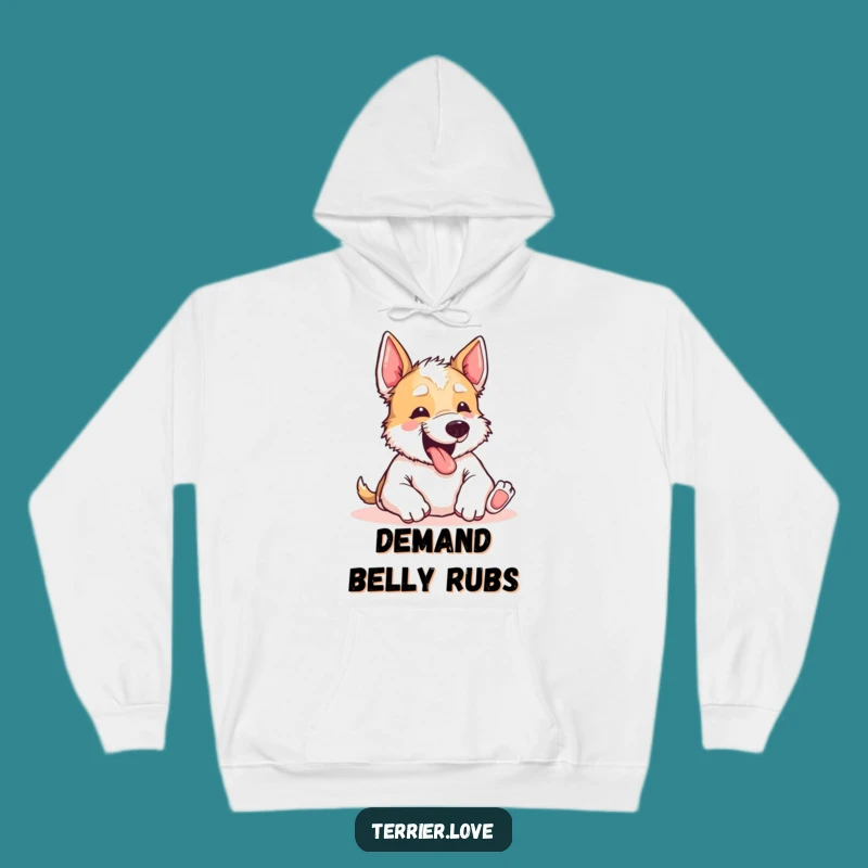 Funny Terrier Belly Rub Hoodie: Cozy Up with Hilarious Canine Humor