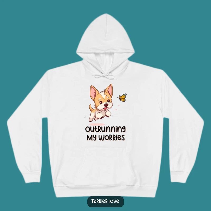 Funny Playful Terrier Hoodie: Cozy Chase Wear, Ultimate Gift