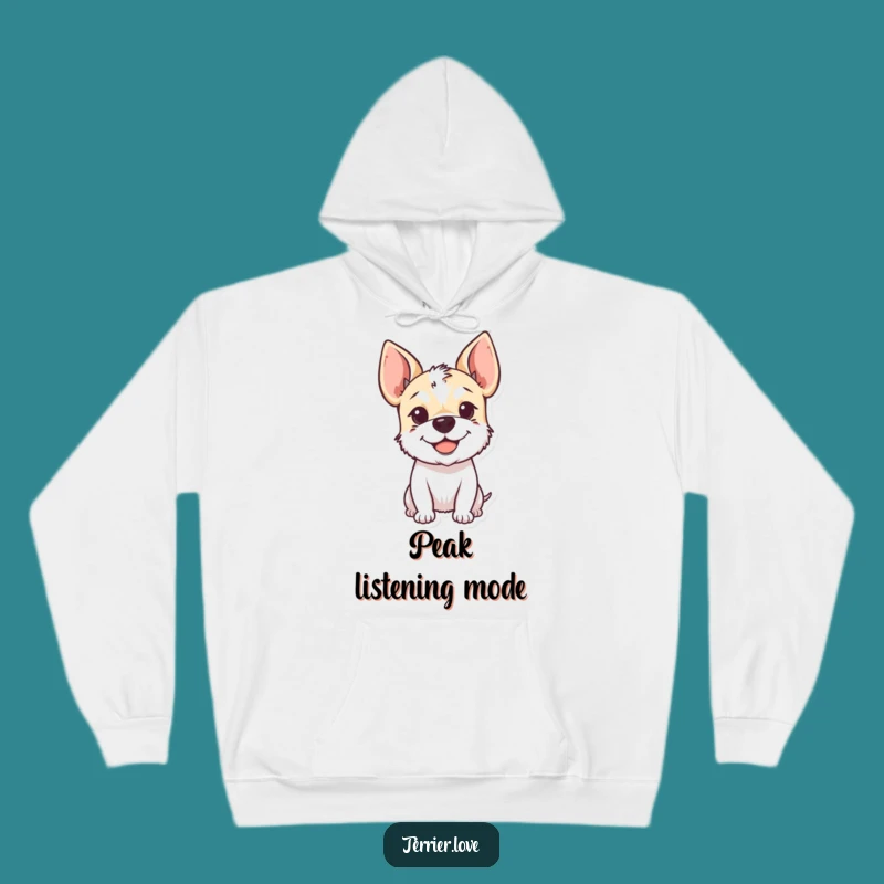 Cozy Funny Terrier Hoodie: Smiling Dog with Perky Ears, Your New Favorite Funny Gift