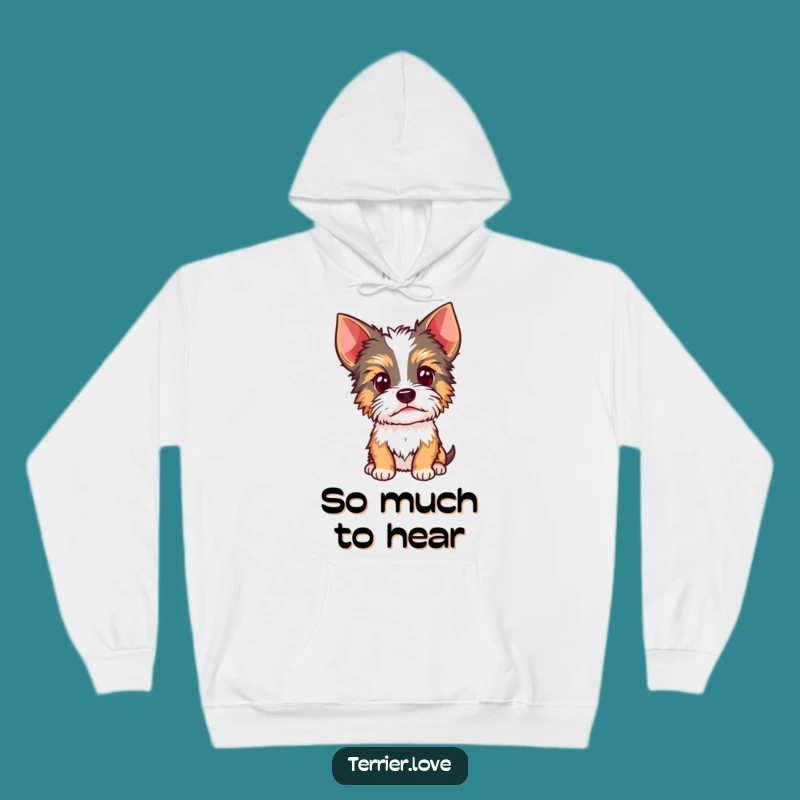 Funny Terrier Curious Head Cocked Hoodie: Alert Ears Cozy Sweatshirt