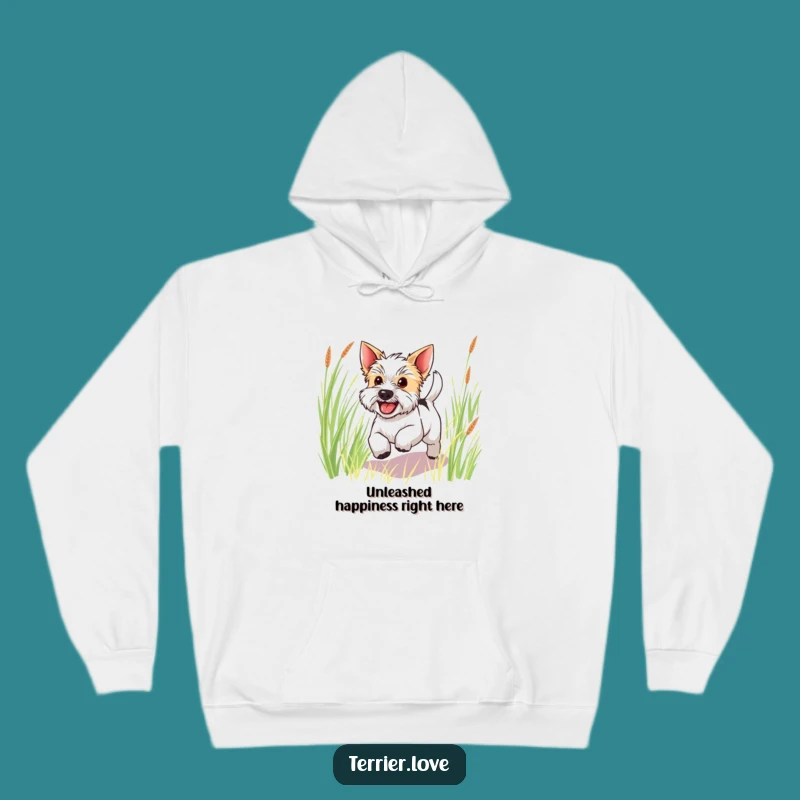 Funny Happy Terrier Hoodie: Cozy & Joyful Dog Lover Apparel