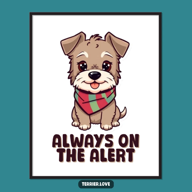 Free Printable Wall Art: Alert Terrier Dog Adds Humor to Your Downloadable Decor
