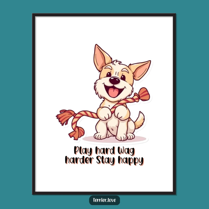 Free Printable Terrier Wall Art: Playful Doggo Funny Downloadable Art