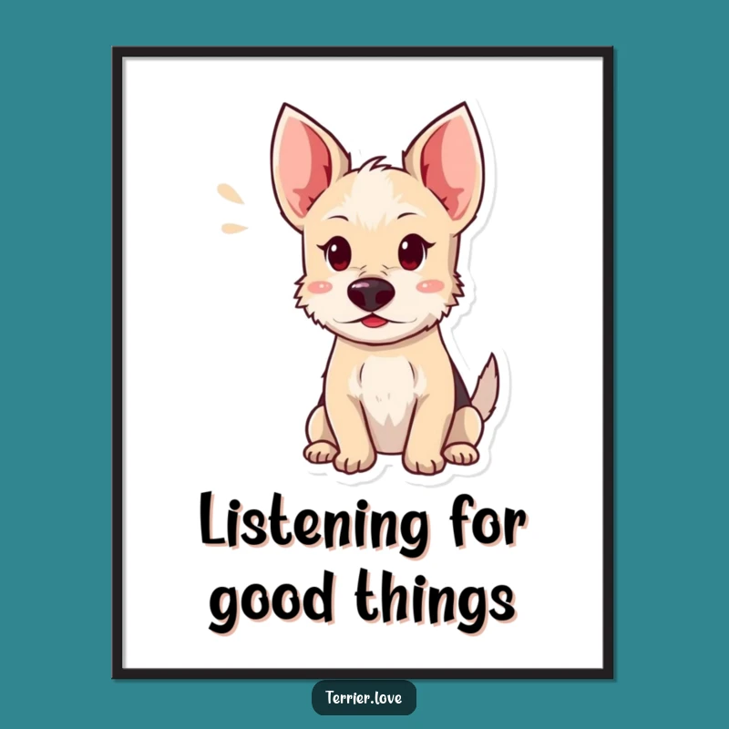 Free Printable Wall Art: Funny Terrier Listening Dog Decor