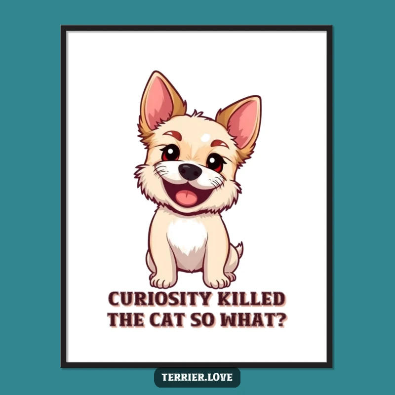 Funny Free Printable Wall Art: Curious Head Tilt Terrier Dog - Downloadable Art Decor!