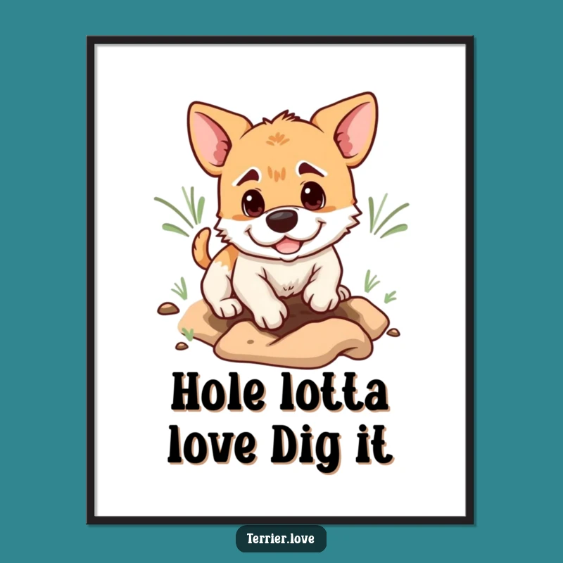 Free Printable Terrier Wall Art: Playful Doggo Funny Downloadable Art