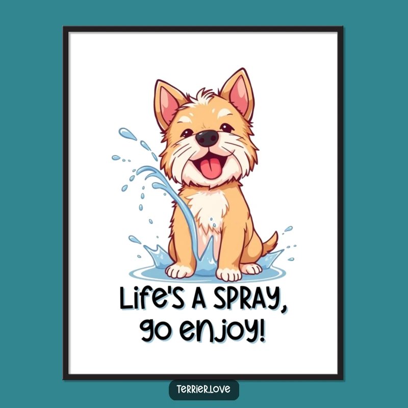 Free Printable Terrier Wall Art: Wet Dog Spray Funny Downloadable Decor