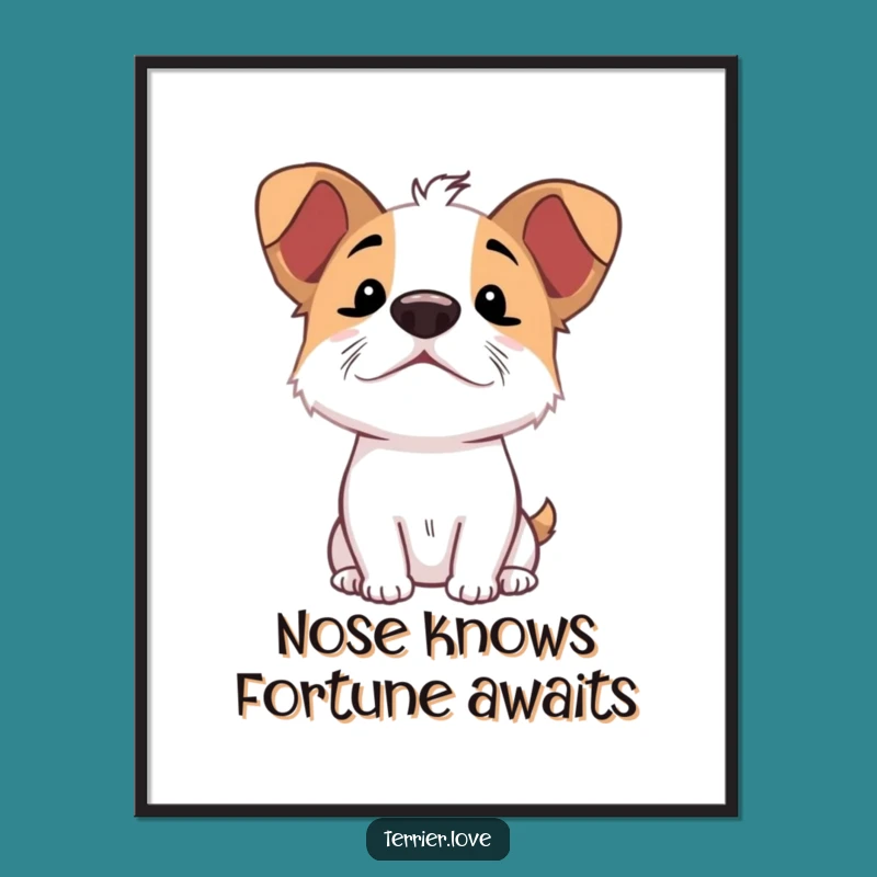 Free Printable Terrier Wall Art: Excited Dog, Funny Downloadable Poster for Decor