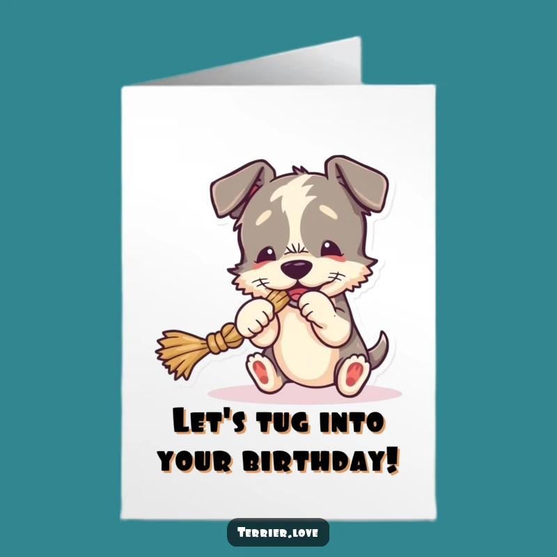 Free Printable Terrier Birthday Card: Playful Dog Funny Downloadable Gift