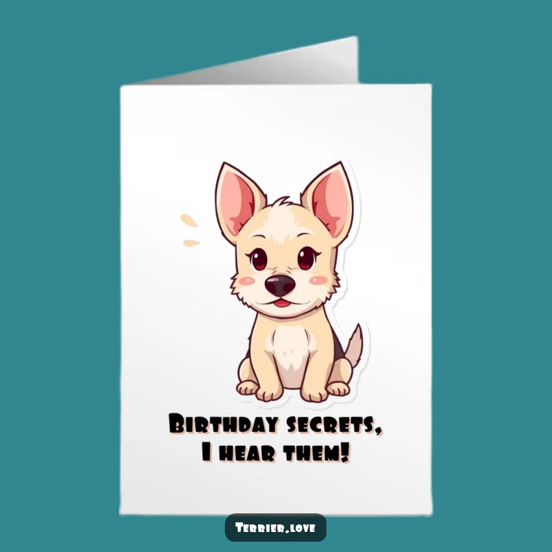 Listening Terrier Birthday Card: Free Printable, Funny Alert Dog