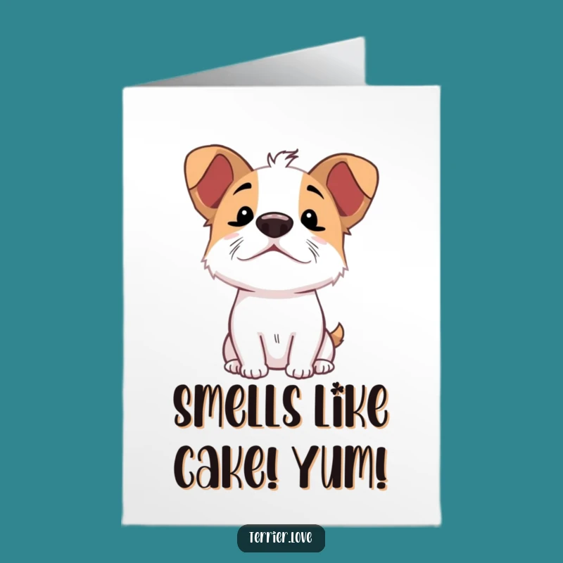 Free Printable Terrier Birthday Card: Excited Dog, Funny Downloadable Gift for Surprises