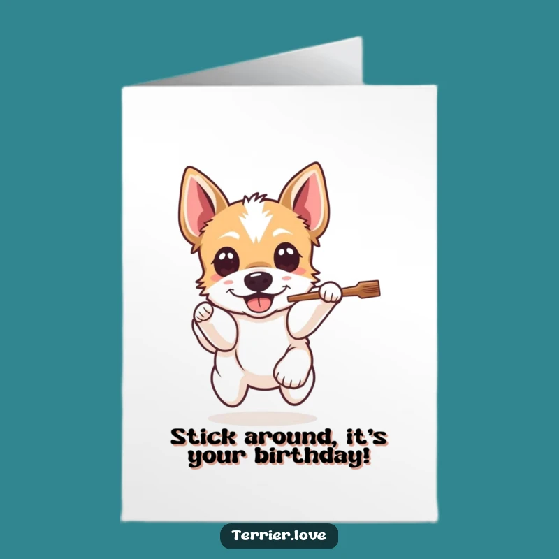 Excited Free Printable Terrier Birthday Card: Catch the Fun Downloadable Gift!