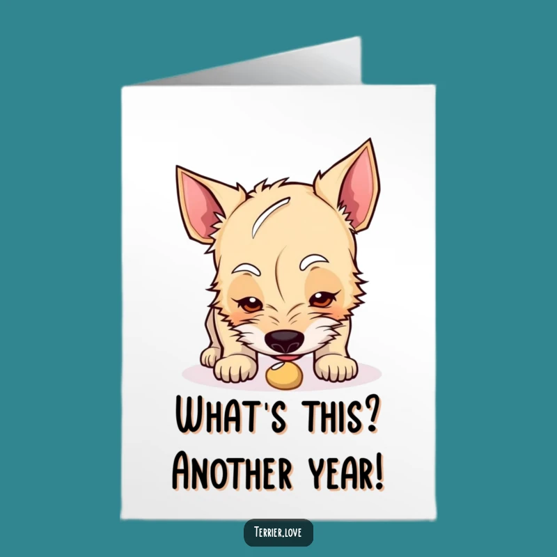 Free Printable Birthday Card: Curious Terrier Dog Offers a Hilarious Downloadable Gift