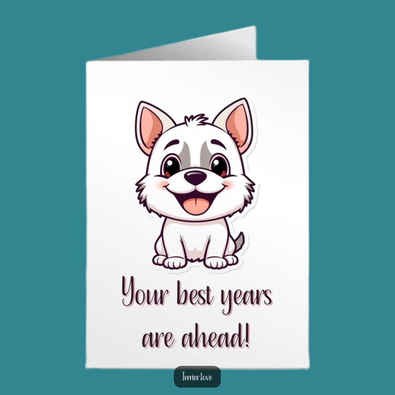 Free Printable Happy Birthday Card: Funny Terrier Panting, Perfect Downloadable Gift for Dog Lovers
