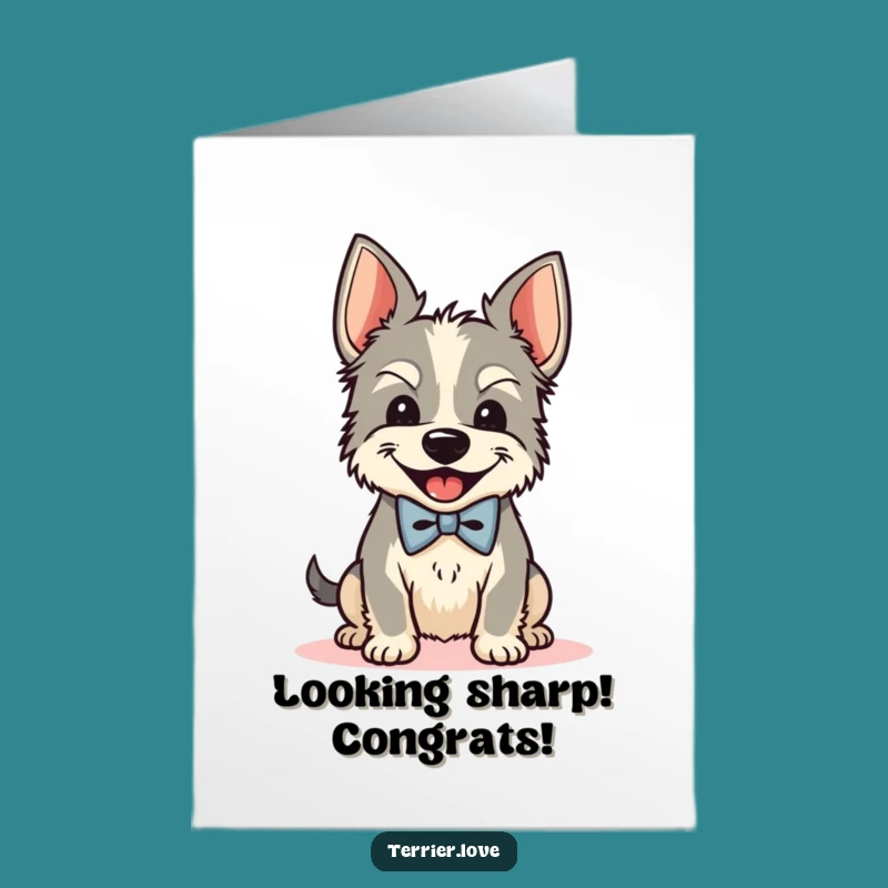Fancy Free Printable Terrier Card: Congrats with a Swanky Shake!