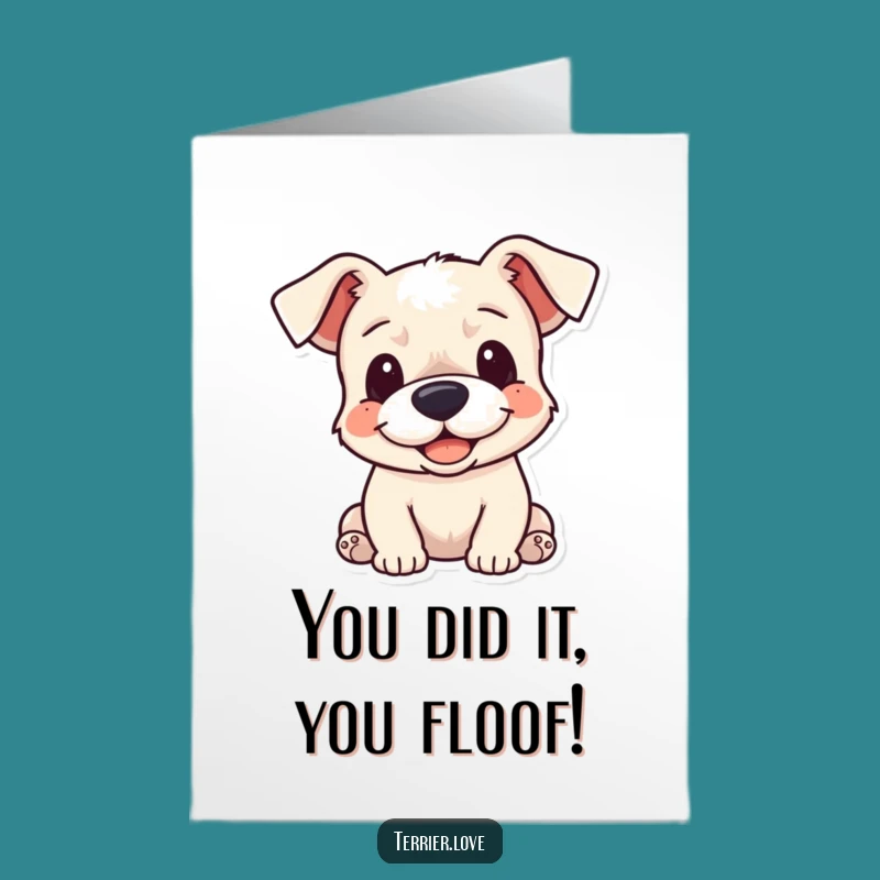 Free Printable Congrats Card: Cuddly Terrier Sends Joyful Hugs - Downloadable Dog Greeting