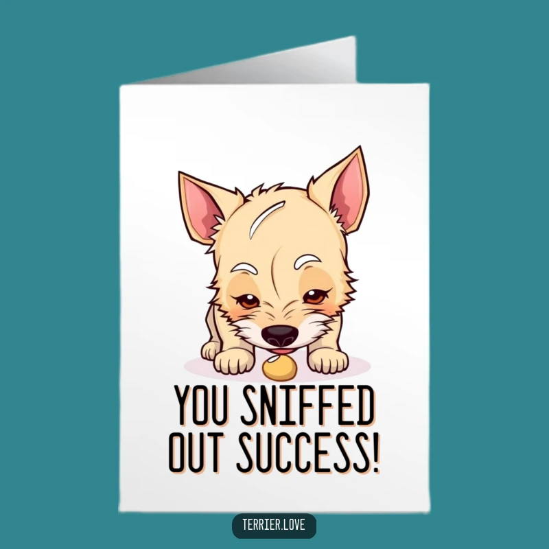 Free Printable Congrats Card: Inquisitive Terrier Dog Is a Funny Downloadable Gift