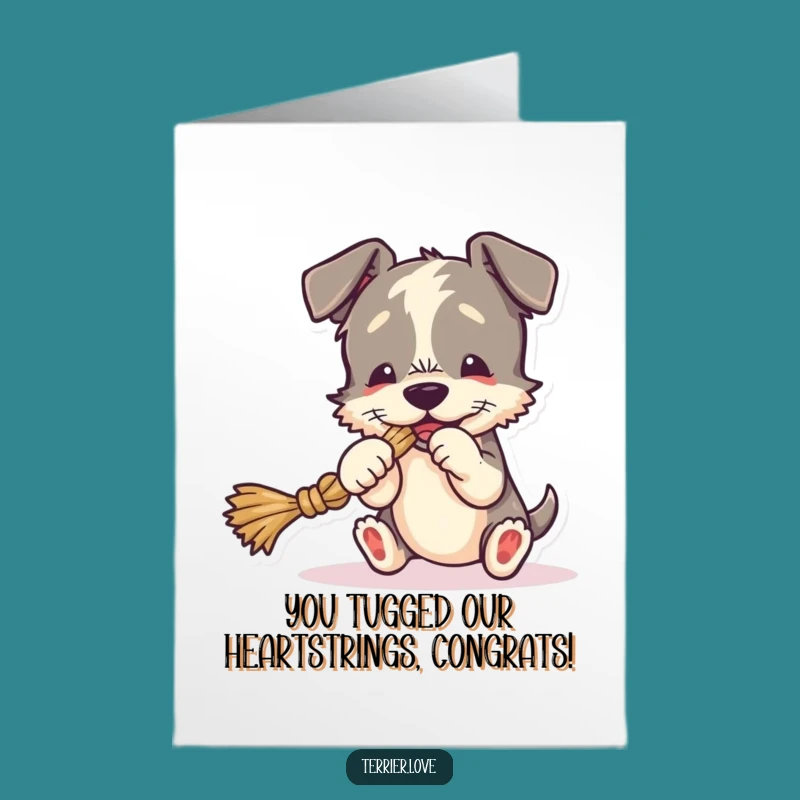 Free Printable Terrier Congrats Card: Playful Dog Hilarious Downloadable Gift