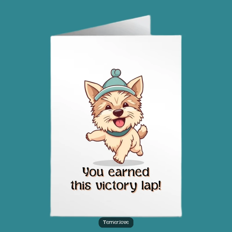 Free Printable Silly Terrier Congrats Card - Funny Dog Hat Downloadable Gift