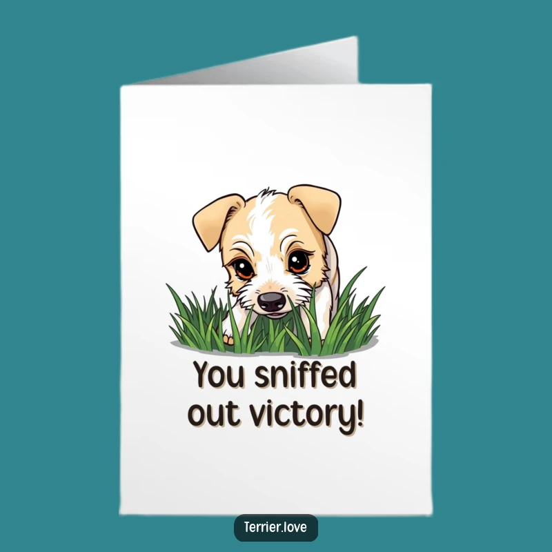 Free Printable Terrier Congrats Card: Curious Dog Celebration Downloadable Gift