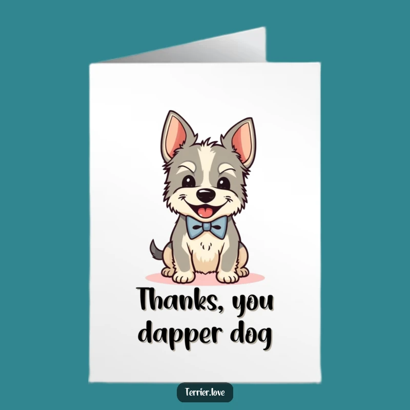 Charming Free Printable Terrier Thank You Card: Thanks with a Happy Wag!