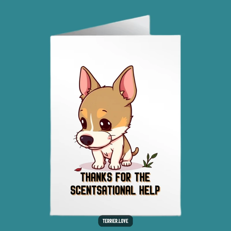 Free Printable Terrier Thank You Card: Curious Dog Sniffing - DIY Gift