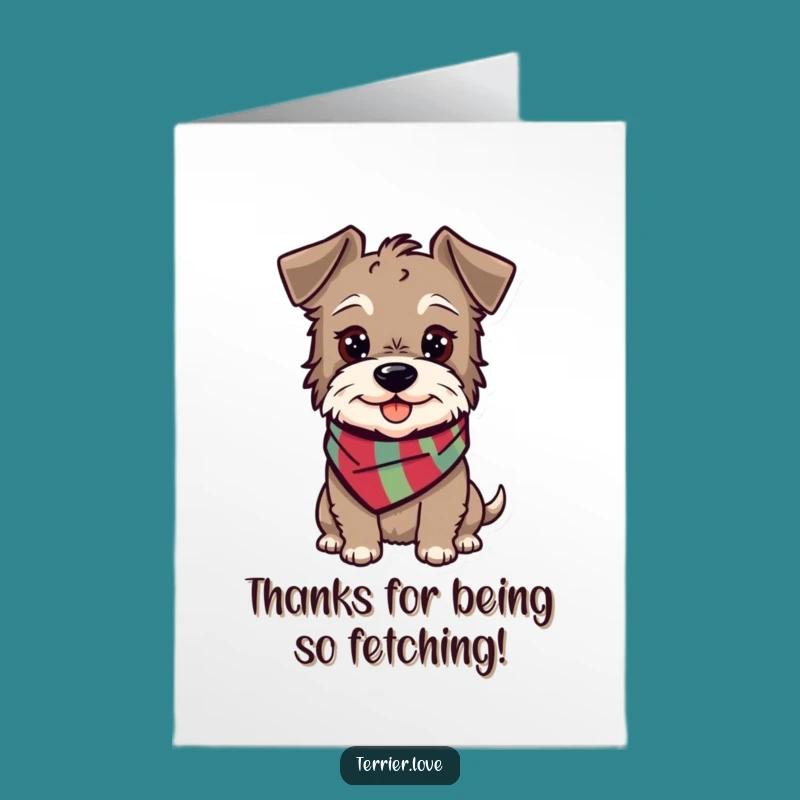 Free Printable Thank You Card: Happy Terrier Dog Is a Funny Downloadable Gift