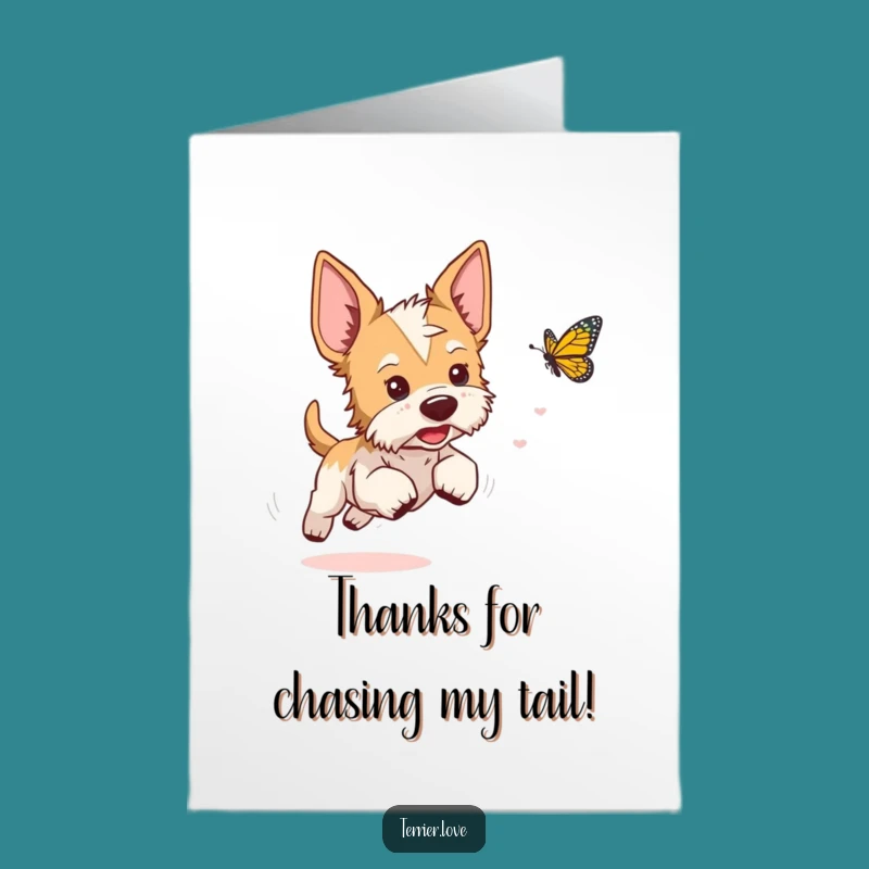 Free Printable Thank You Card: Playful Terrier Dog Is a Sweet Downloadable Gift