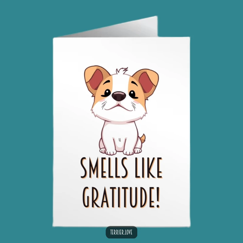 Free Printable Terrier Thank You Card: Excited Dog, Funny Downloadable Gift