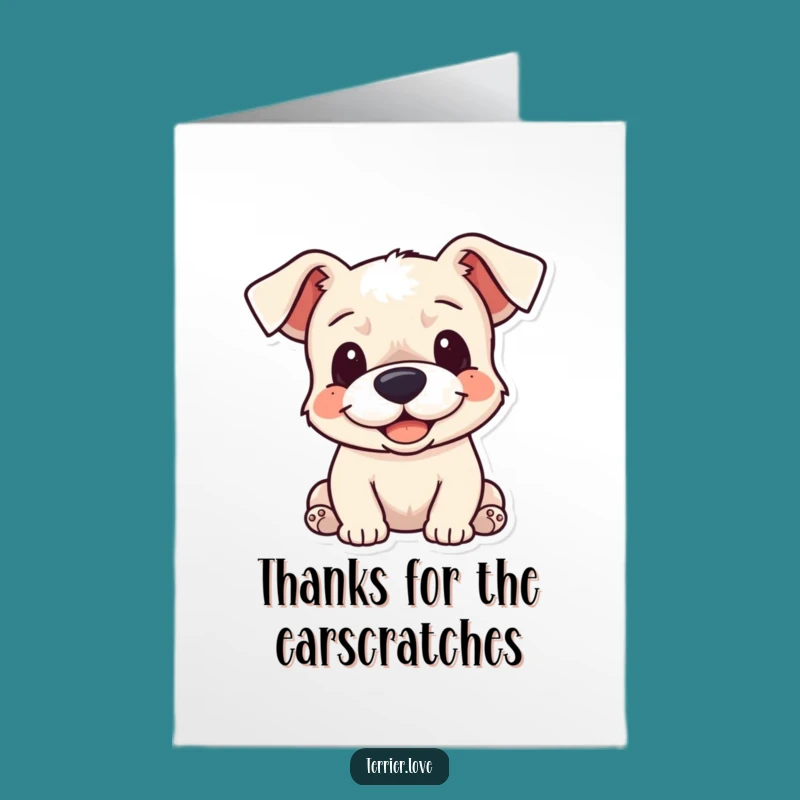 Free Printable Thank You Card: Cuddly Terrier Expresses Gratitude with Hugs - Downloadable
