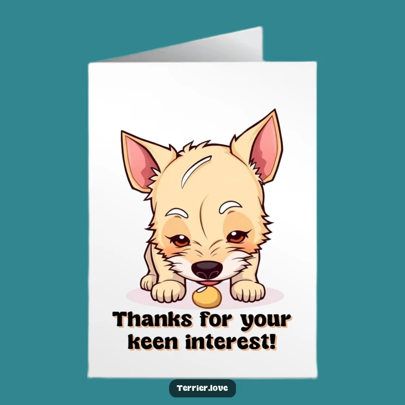 Free Printable Thank You Card: Curious Terrier Dog Is a Sweet Downloadable Gift