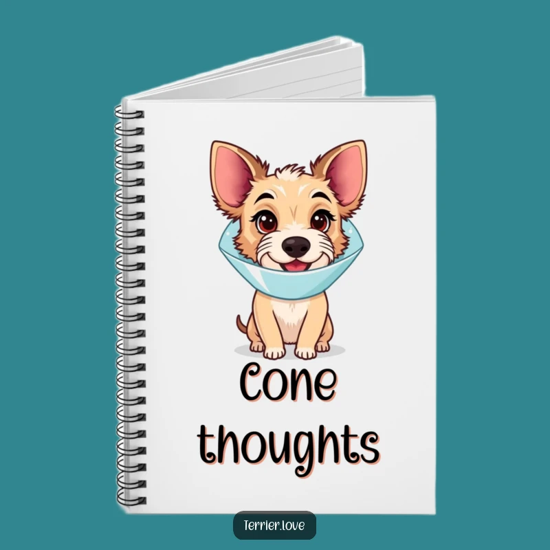 Funny Cone Terrier Notebook - Bewildered Dog Journal, Quirky Pet Lover Gift