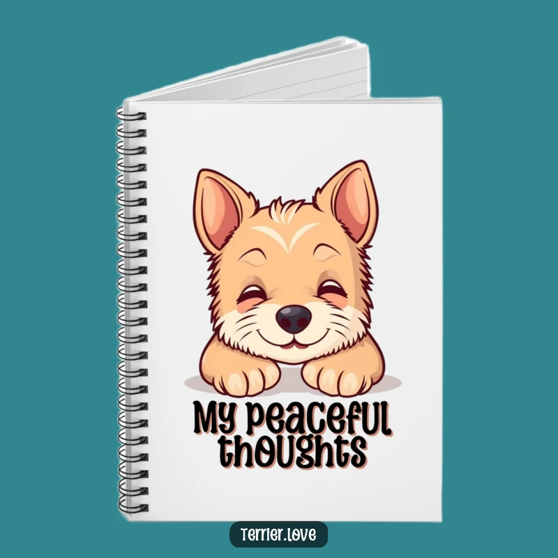 Funny Terrier Notebook - Content Smiling Dog Journal for Relaxing Thoughts