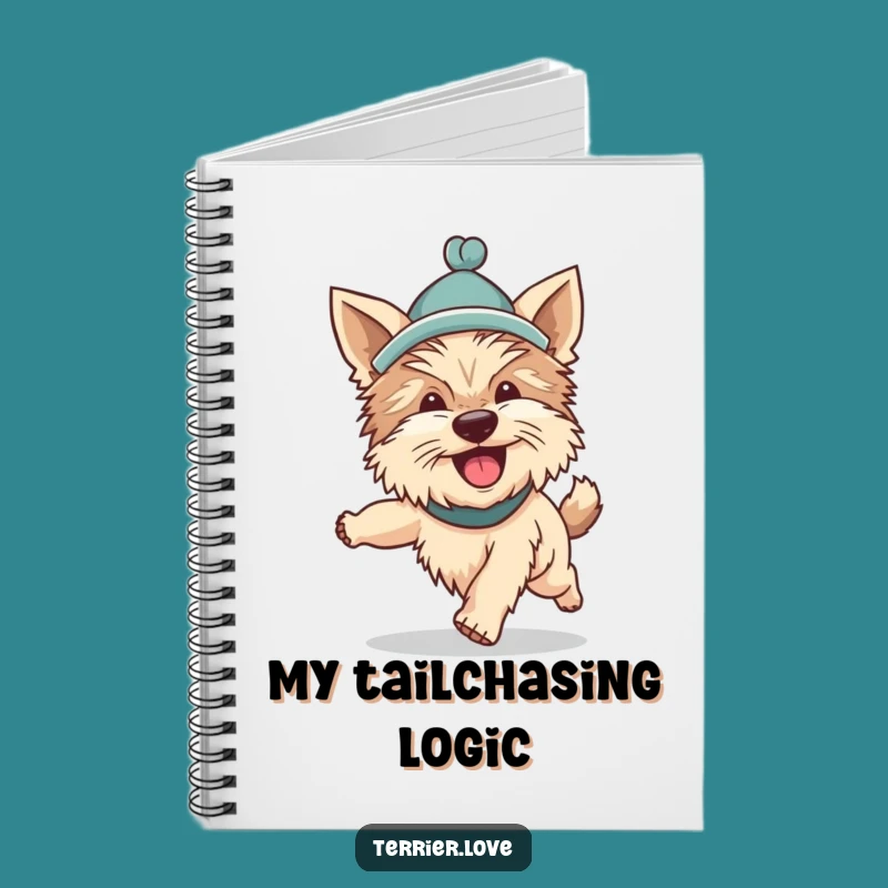 Funny Terrier Hat Tail Chasing Notebook: Silly Dog's Enthusiastic Journal