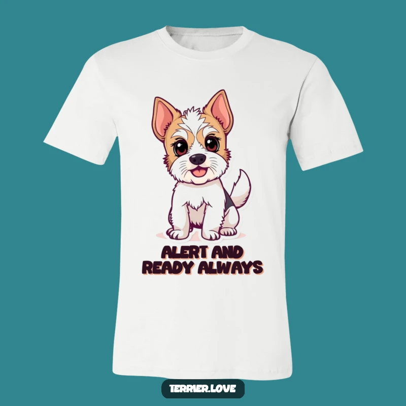 Funny Excited Terrier T-Shirt - Alert Dog Lover Humor Tee