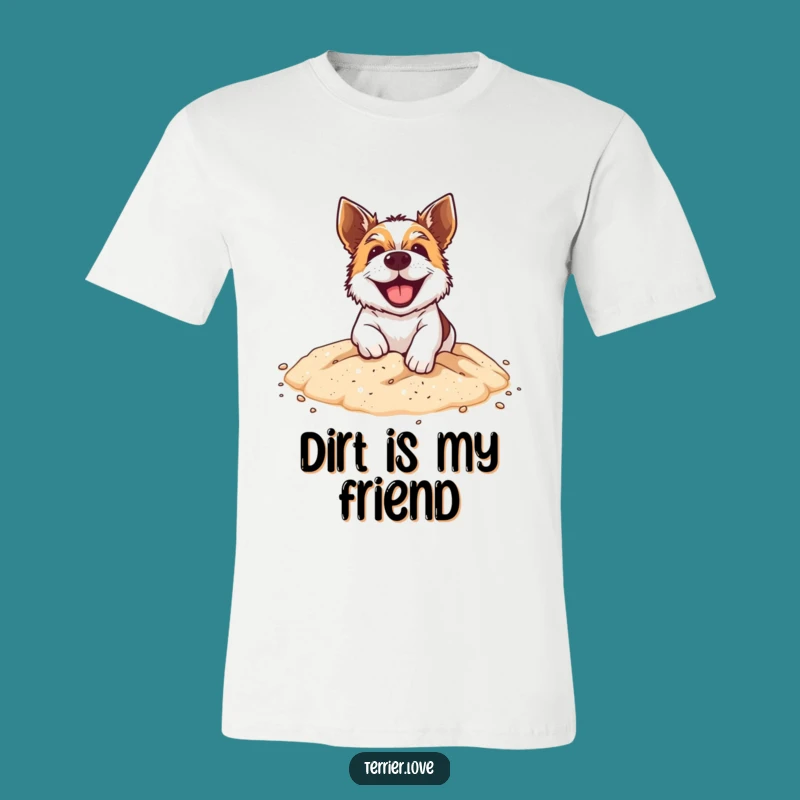 Funny Digging Terrier T-Shirt - Grinning Dog Tee, Energetic Pet Lover Gift