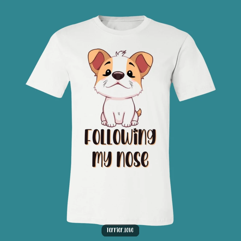 Funny Sniffing Terrier T-Shirt - Excited Dog Nose Tee, Fun Gift