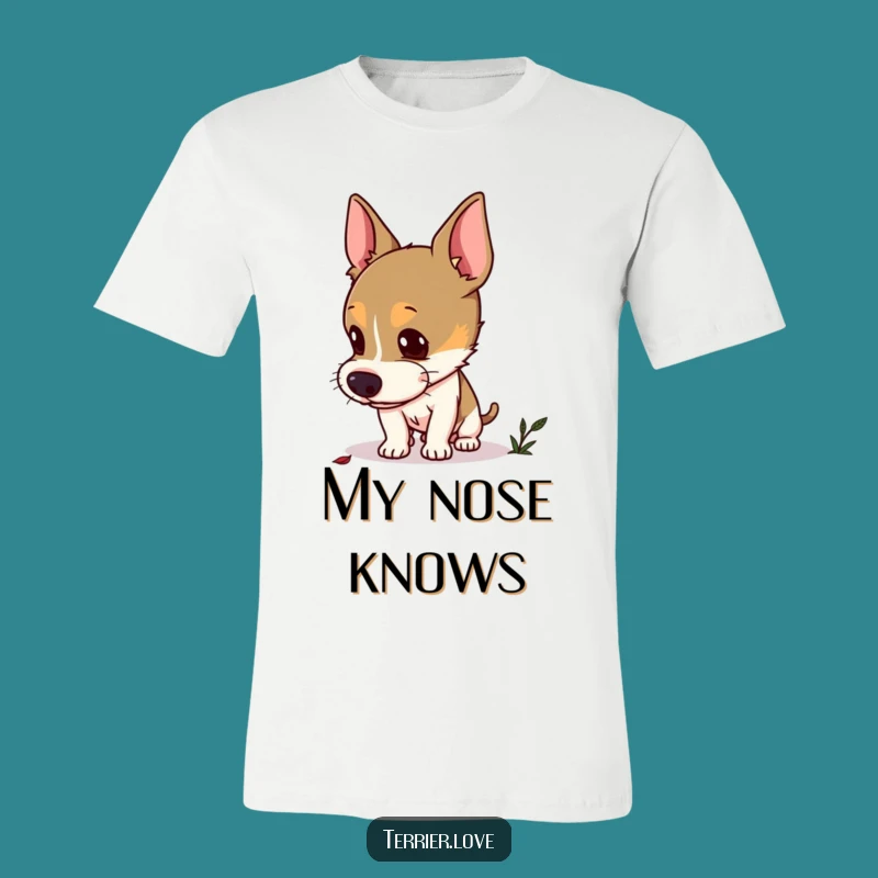 Funny Curious Terrier T-Shirt: Sniffing Out Humor Dog Tee