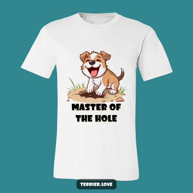 Funny Digging Terrier T-Shirt - Focused Joyful Dog Tee for Hobbyists