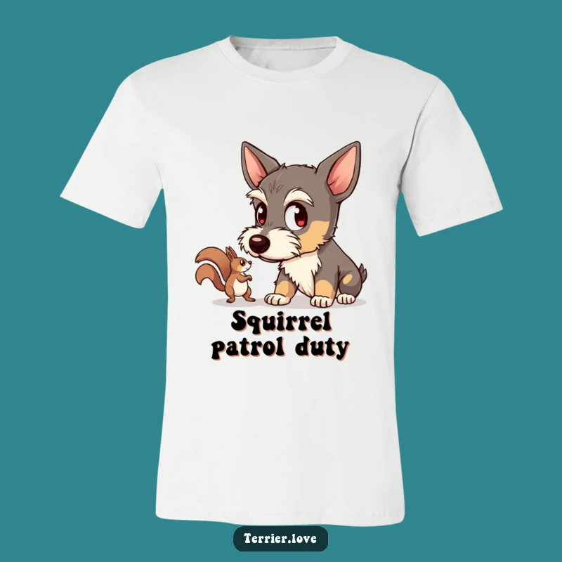 Funny Focused Terrier T-Shirt - Squirrel Chaser Dog Tee