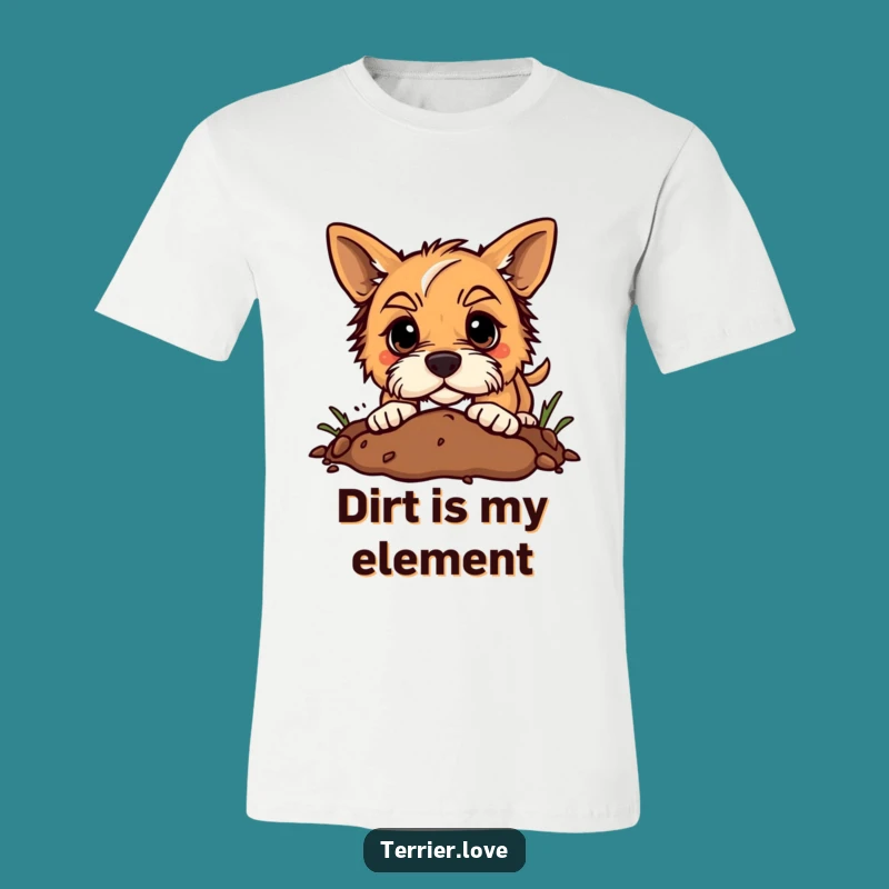Funny Terrier Digging Enthusiastically T-Shirt: Humor Dog Tee