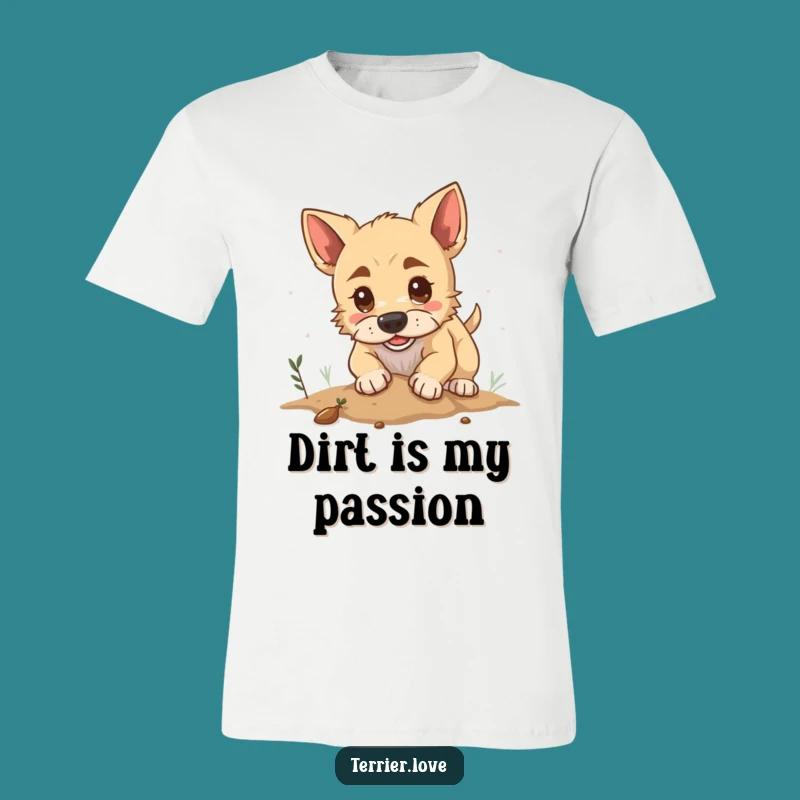 Funny Terrier Digging T-Shirt: Hilarious Puppy Action Tee for Dog Enthusiasts